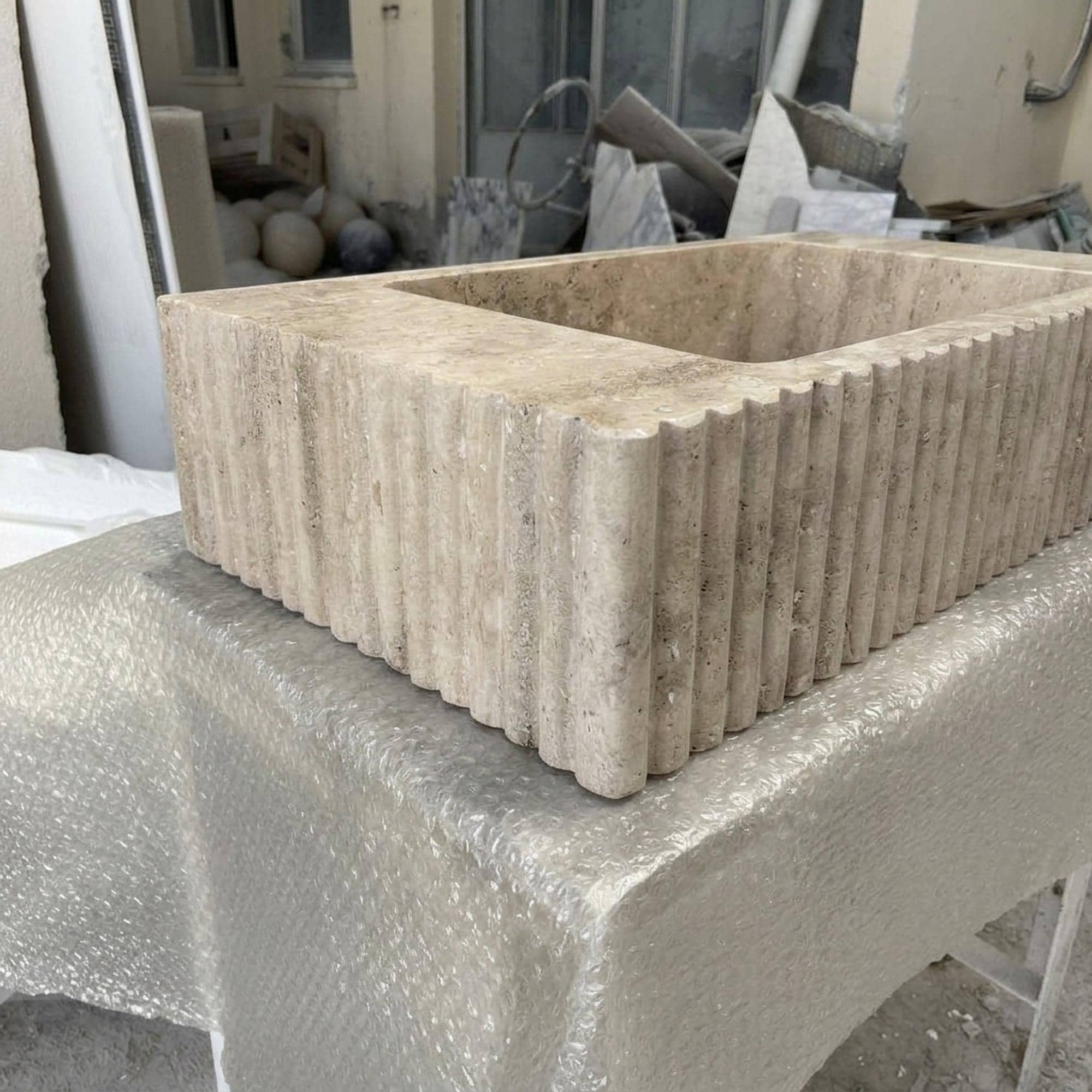 Travertine Marble Sink — view 8