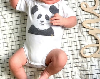 Panda-Baby Body, Panda Bär Baby-Kleidung, weich, Body, Geschlecht Neutral Baby Geschenk, Baby-Mädchen-Geschenk, Baby Boy Geschenk, süße Baby-Kleidung