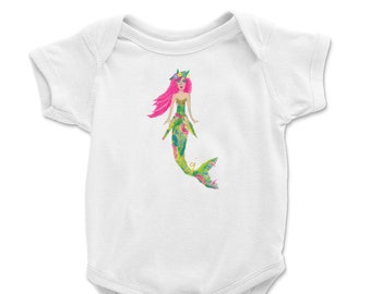 Meerjungfrau Milla Baby Body | Weiche | Baby-Geschenk | Baby-Dusche | Sommer Baby Outfits | Neugeborene Kleidung