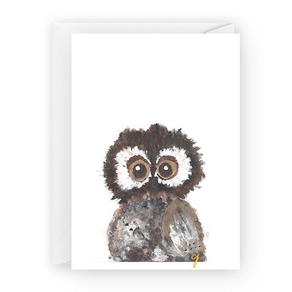 Owl Greeting Card Etsy