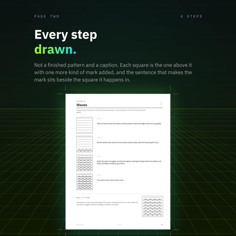 How to Draw Patterns Printable, Step by Step Beginner Pattern Practice Sheets PDF image 2
