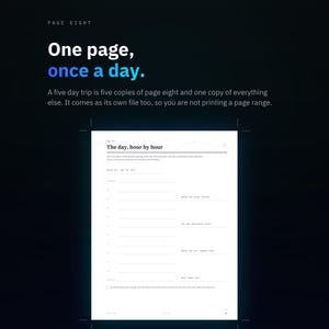 Itinerario di viaggio stampabile, pianificatore di viaggio in PDF, programma delle vacanze, lista per la valigia, budget di viaggio, download immediato immagine 3