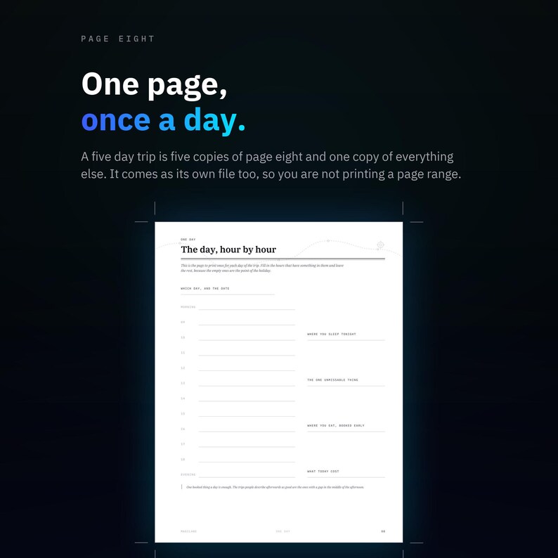 Itinerario di viaggio stampabile, pianificatore di viaggio in PDF, programma delle vacanze, lista per la valigia, budget di viaggio, download immediato immagine 3