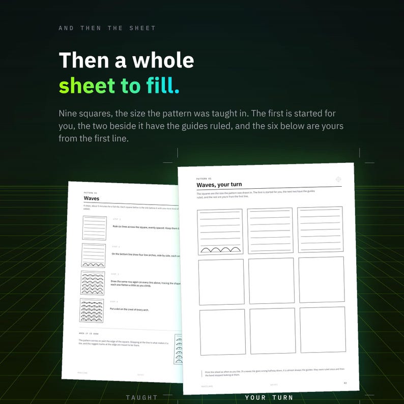 How to Draw Patterns Printable, Step by Step Beginner Pattern Practice Sheets PDF image 3