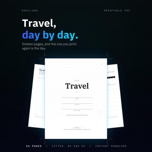Itinerario di viaggio stampabile, pianificatore di viaggio in PDF, programma delle vacanze, lista per la valigia, budget di viaggio, download immediato immagine 1