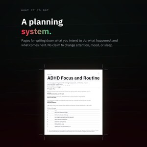 ADHD Focus and Routine Printable, 7 Page Daily Planner, Black Ink PDF image 7