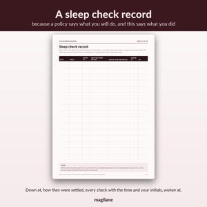 Childminder Paperwork EYFS Records - 20 numbered sheets, register, accident, sleep, medication, A4 image 4