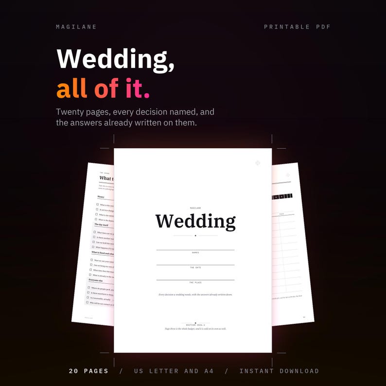 Wedding Planner Printable, Wedding Planning Binder PDF, Budget Tracker, Guest List, Checklist, Instant Download image 1