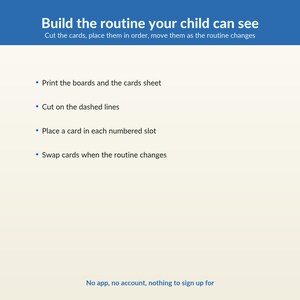 Kids Routine Chart Printable, Morning Evening Visual Schedule Task Cards image 5
