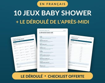 Jeux baby shower à imprimer - 10 jeux en français et le déroulé