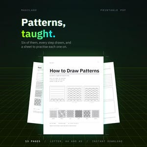 How to Draw Patterns Printable, Step by Step Beginner Pattern Practice Sheets PDF image 1