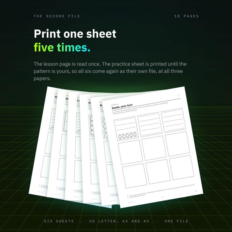 How to Draw Patterns Printable, Step by Step Beginner Pattern Practice Sheets PDF image 5