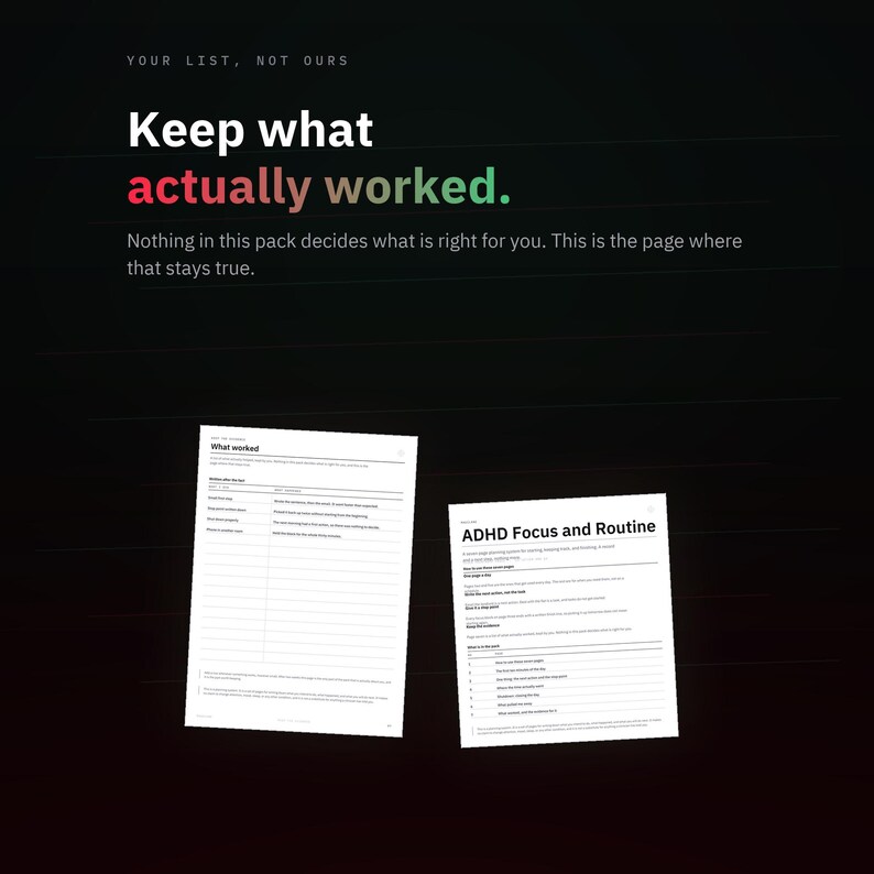 ADHD Focus and Routine Printable, 7 Page Daily Planner, Black Ink PDF image 6