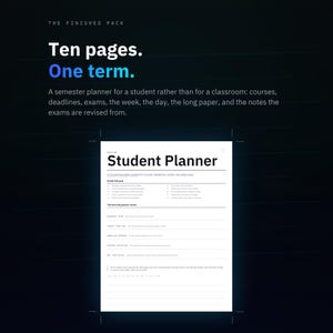 Druckbarer Studienplaner, Semester-Lernorganisator, Aufgaben- und Prüfungsplaner (PDF) Bild 1