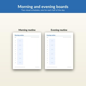 Kids Routine Chart Printable, Morning Evening Visual Schedule Task Cards image 3