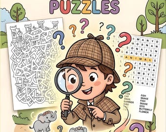 Kinder-Aktivitätsbuch, Rätsel, Puzzles, Labyrinthe, Malvorlagen (PDF-Download)