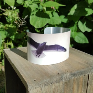 Photographic Metal Cuff - flying seagull