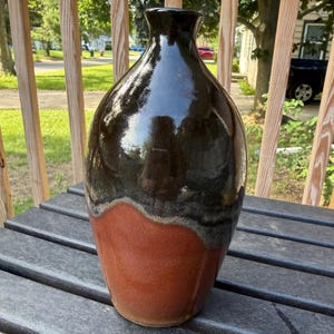 1970s Ruth Stein for Diane Love Studio Pottery Vase, Hand-Thrown Stoneware Bottle Form