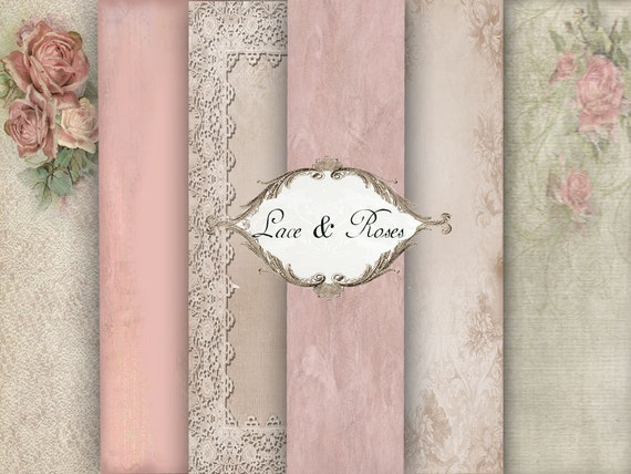 Floral Digital Paper Lace Digital Backgrounds Vintage Etsy