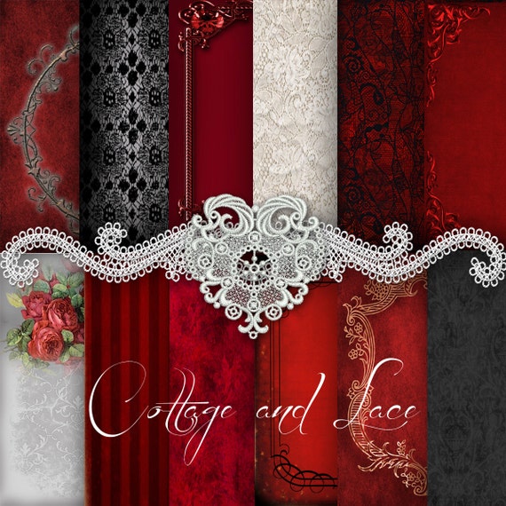 Red and Black Digital Papers Red and Black Printable Papers - Etsy