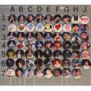 Bulk 1 inch BTS Pinback Buttons for Freebies
