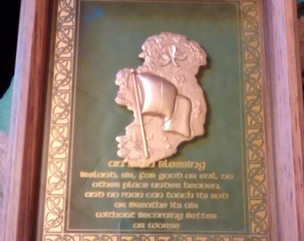 Irish Blessing Wall Plaque Relief...Vintage Miller Studio Piece