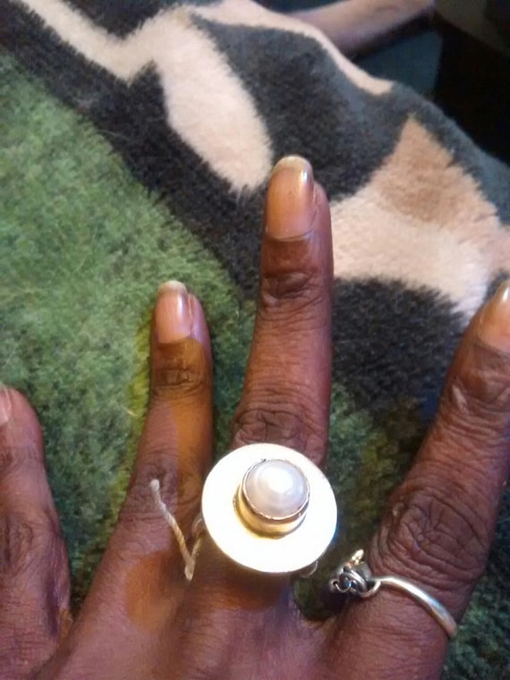 Sterling Silver Pearl Statement Ring - image 1