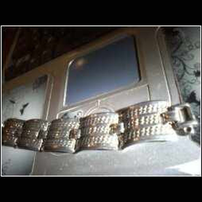Vintage Silver Tone Etched Choker And Matching Bracelet
