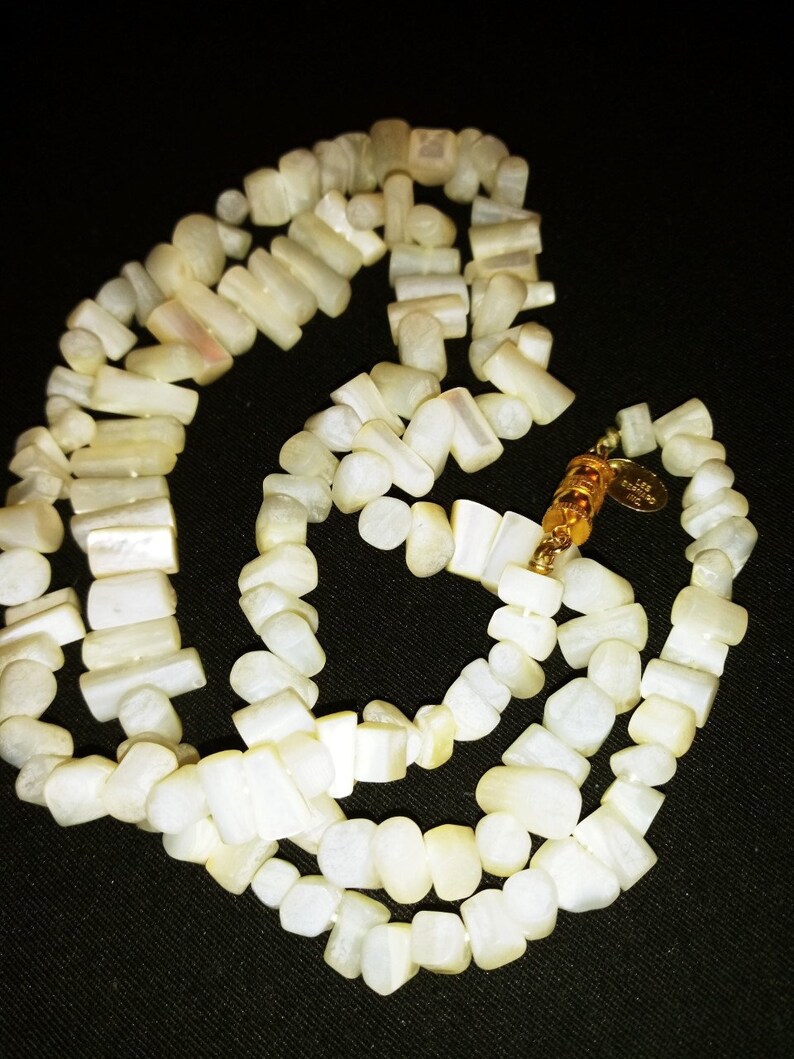 Les Bernard Mother Of Pearl Necklace Exquisite 1960/'s Beauty