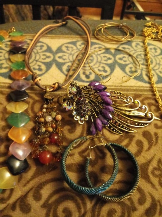 Vintage Jewelry Collection 6 Necklaces (1 Diamond Chi… Gem