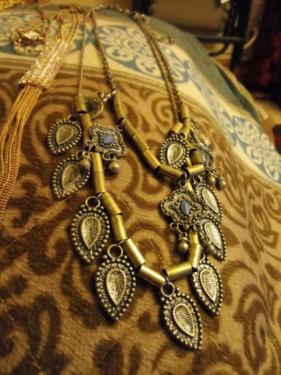 Vintage Jewelry Collection 6 Necklaces (1 Diamond Chi… Gem