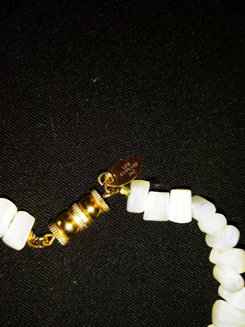 Les Bernard Mother Of Pearl Necklace Exquisite 1960/'s Beauty