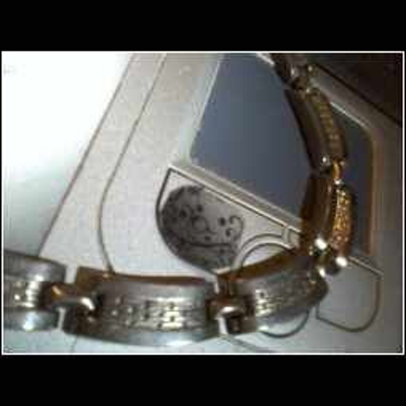 Vintage Silver Tone Etched Choker And Matching Bracelet