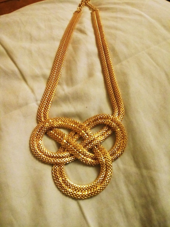 Gold Plated Fancy Double Mesh Intertwined Pendant 