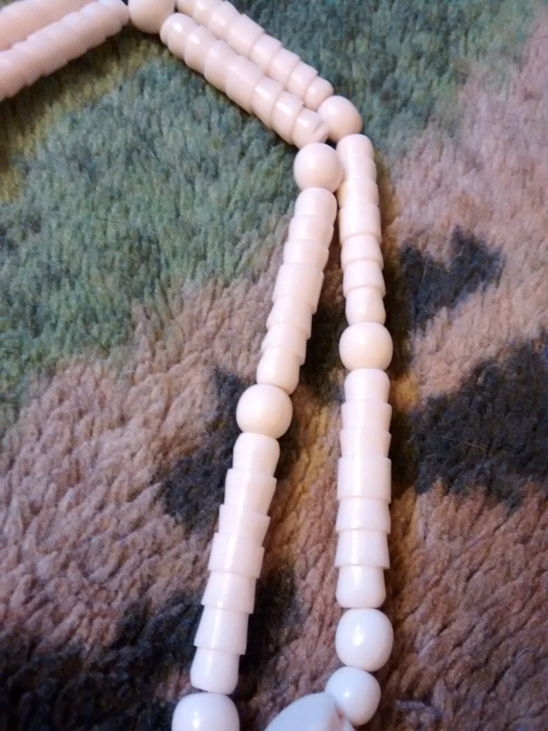 Tribal Faux Carved Bone Tribal Necklace 17 34 Inches