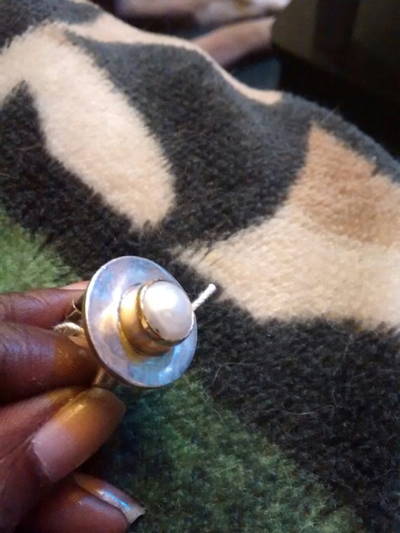 Sterling Silver Pearl Statement Ring - image 3