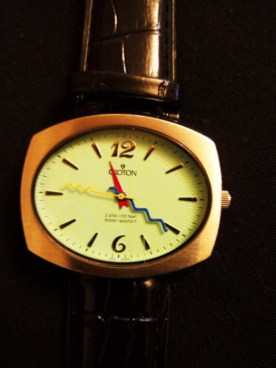 Mint Green Dial With Unique Playful Hands Croton Ladies Vintage