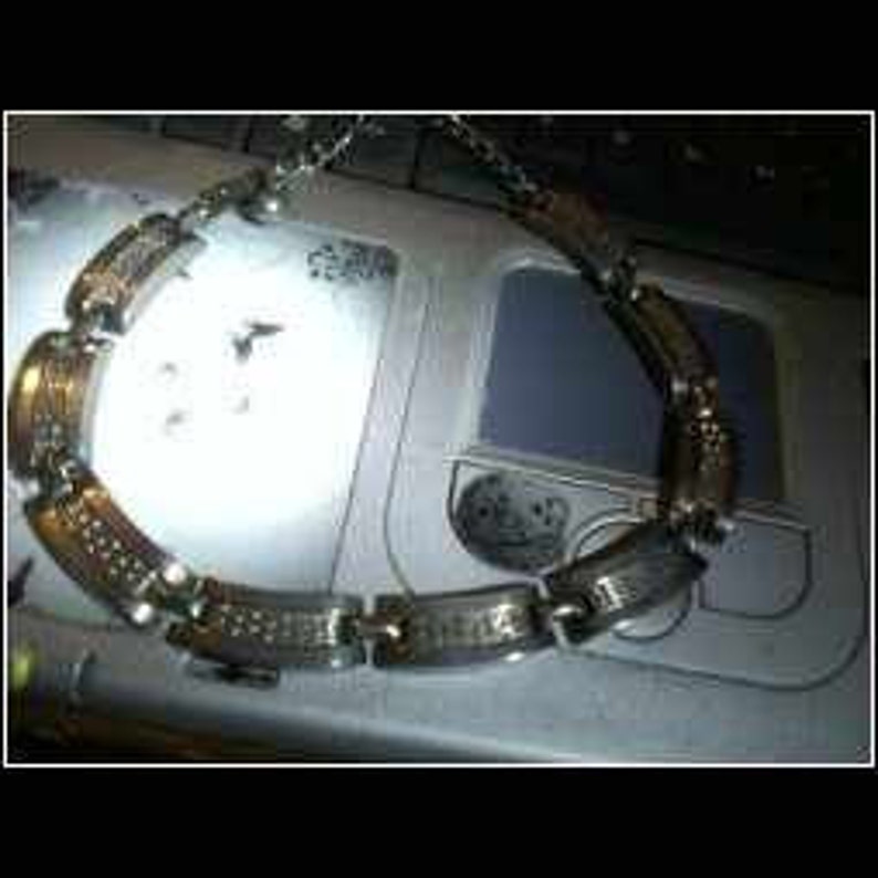 Vintage Silver Tone Etched Choker And Matching Bracelet