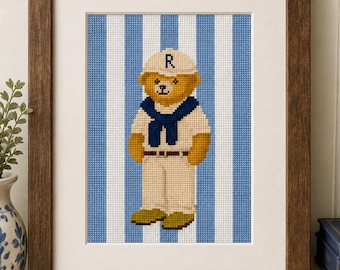 Polo Bear Needlepoint Digital Canvas
