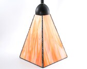 Stained Glass Pendant Lighting, Glass Shade, Kitchen Island Light, Modern Home Decor, Ceiling Fixture, Hanging Lamp, Orange and White