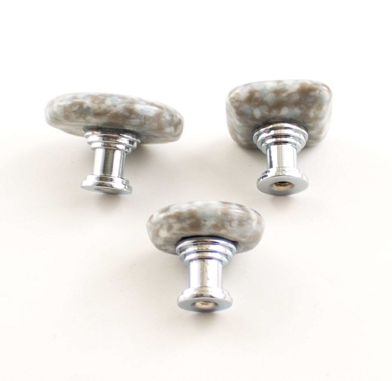 Gray Knobs Kitchen Knobs Fused Glass Modern Drawer Etsy