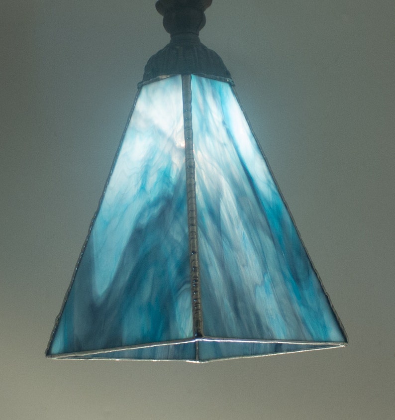 Aqua Blue Art Glass Pendant Lighting Kitchen Island Ceiling Etsy