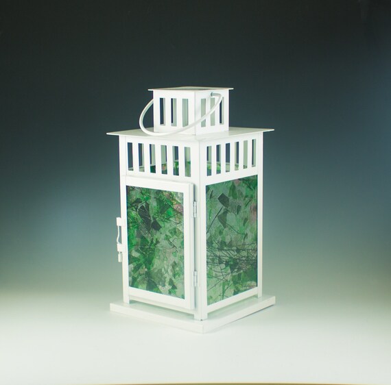 Candle Lantern Outdoor Lighting Hanging Lamp Stained Glass Image 0