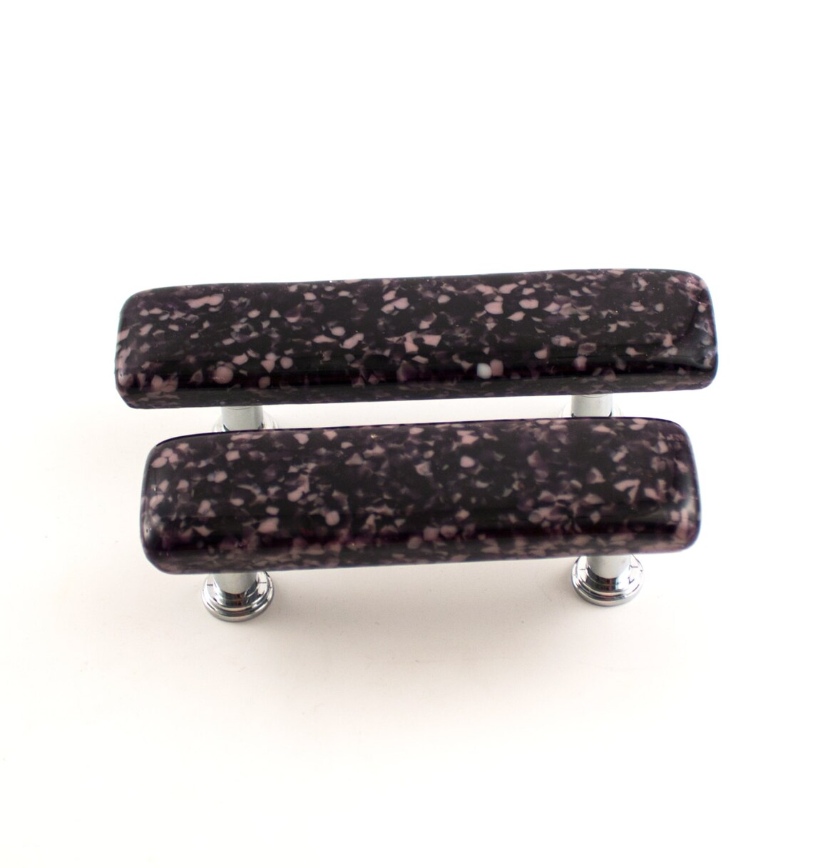 Purple Drawer Pulls Fused Glass Door Handle Etsy