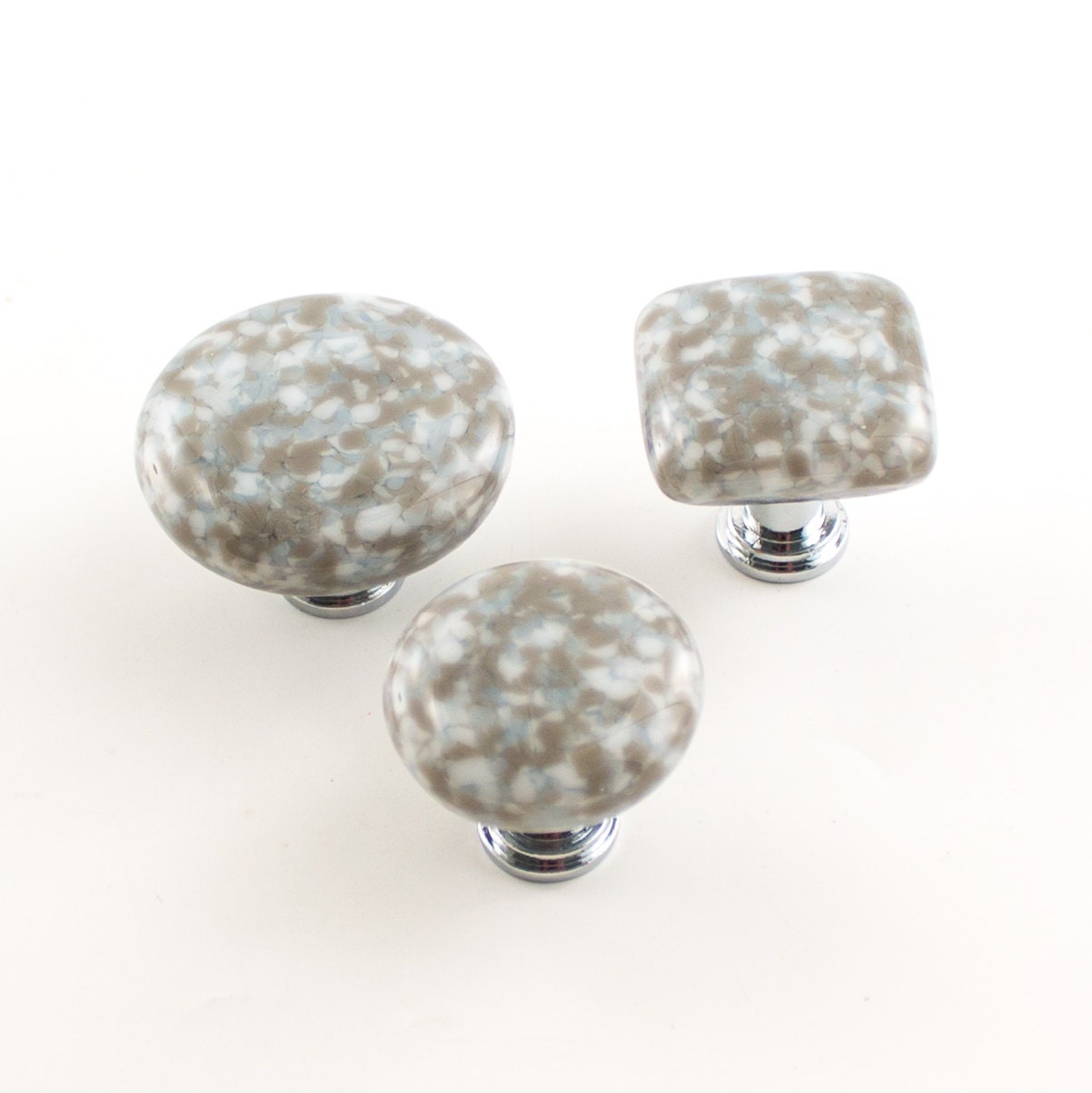 Gray Knobs Kitchen Knobs Fused Glass Modern Drawer Etsy