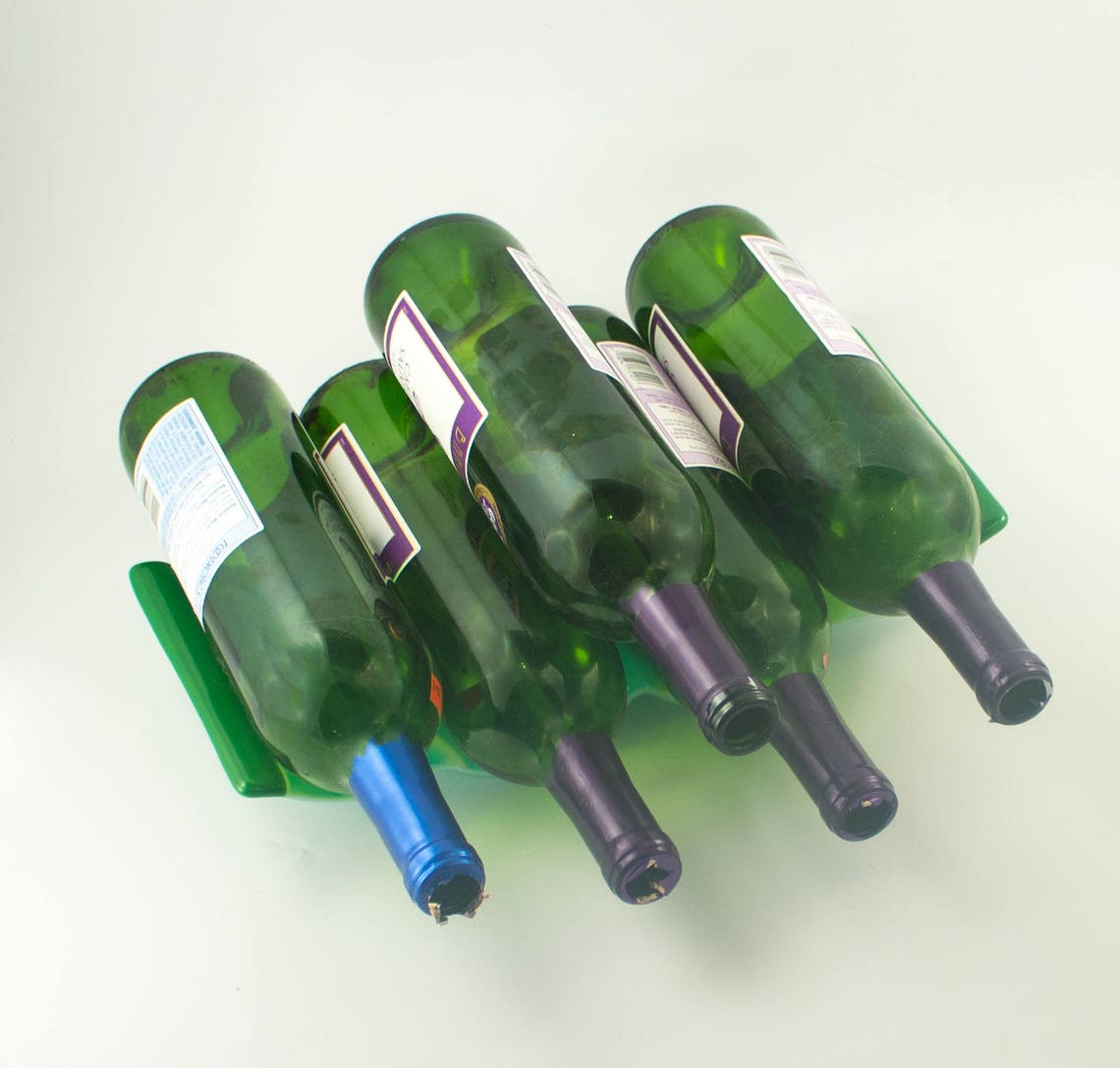 Tabletop Wine Rack Countertop Storage 9 Bottle Fused Glass Etsy
