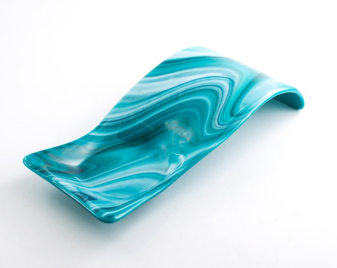 Fused Glass Spoon Rest Modern Design Pillar Candle Holder Etsy