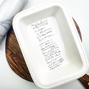 Your actual handwriting engraved onto a baking pan.  Perfect heirloom gift for mother day