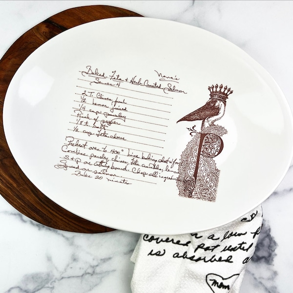 RECIPE PLATE, recipe display, handwriting, custom plate, hand writing, hand written transfer, chef gift, giving plate, chef, kitchen decor