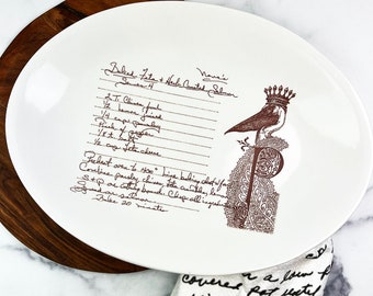 RECIPE PLATE, recipe display, handwriting, custom plate, hand writing, hand written transfer, chef gift, giving plate, chef, kitchen decor